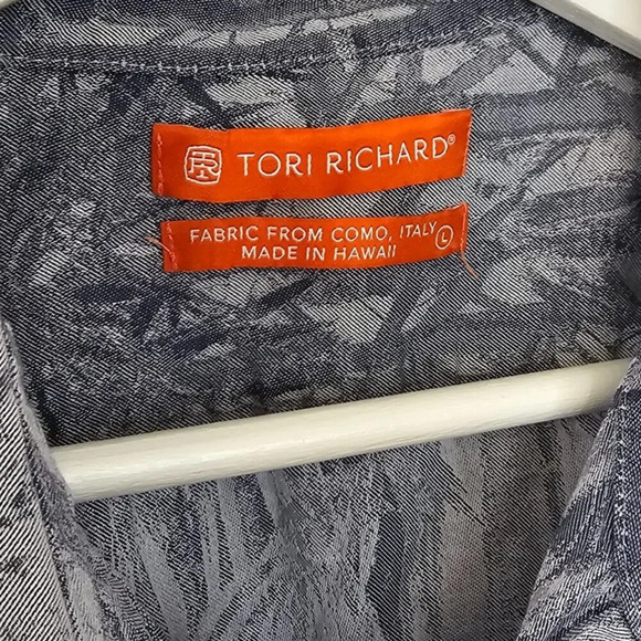 Tori Richard Mens Hawaiian Tree Print Button Up Short Sleeve Shirt Size Large - Picture 4 of 6
